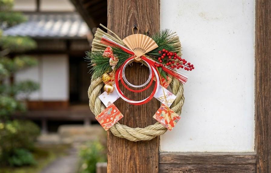 【玄関の顔】初心者でも簡単！100均しめ縄ベースで作る豪華な正月リース